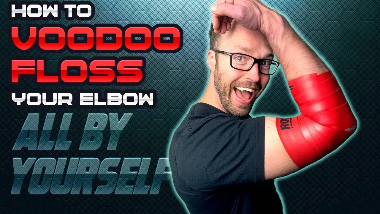Voodoo floss elbow wrap article for tendon pain and mobility